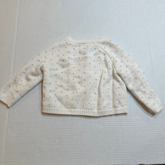 Tea Collection Sparkle Baby Cardigan sz 12-18 m Golden Cranes - Picture 3 of 7